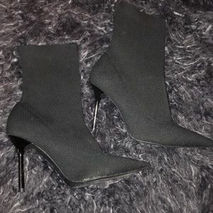 Zara Heeled Sock Booties Size 40 (9-9.5)